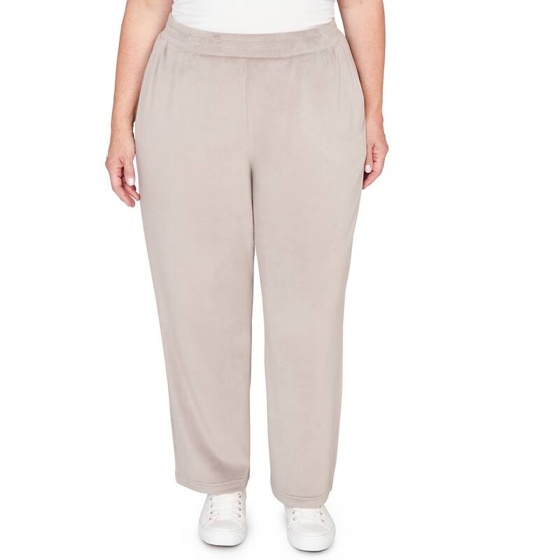 アルフレッド ダナー レディース ボトムス カジュアルパンツ プラスサイズ ニット Plusize Alfredunner Luxe Double Knit Short Length Pants Pebble