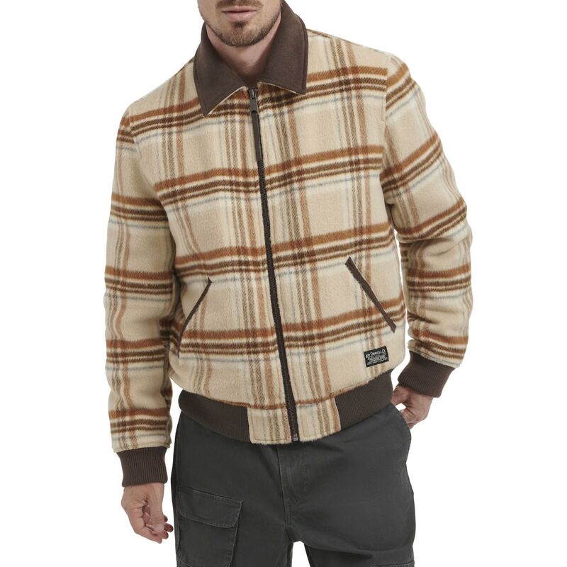 リーバイス メンズ アウター ジャケット・ブルゾン ウール Men's Levi's Wool Plaid Jacket Cream クリーム