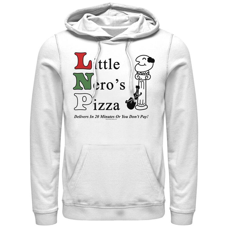 アニメキャラクター メンズ トップス Tシャツ トール パーカー グラフィック Licensed Character Big & Tall Home Alone Little Nero's Pizza Graphic Hoodie White ホワイト｜ReVida 店