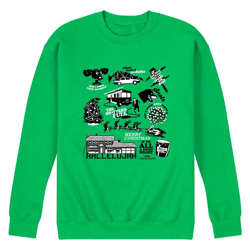 アニメキャラクター メンズ トップス Tシャツ スウェット フリース Licensed Character Men's Nationalampoon's Christmas Vacation Icons Fleece Sweatshirt Green グリーン｜ReVida 店
