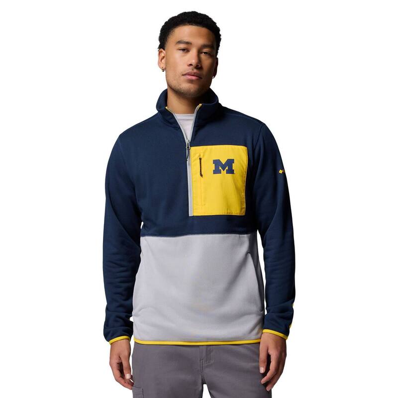 コロンビア メンズ トップス Tシャツ Men's Columbia Navy/Gray Michigan Wolverines Hike Omni-Wick Half-Zipullover Mic Navy ネイビー
