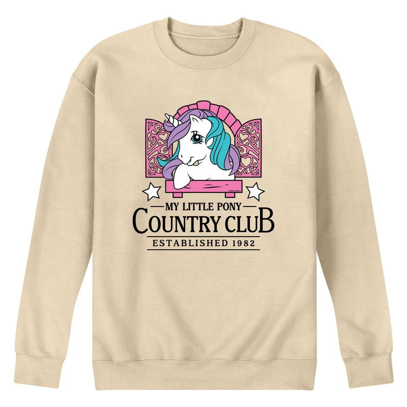 アニメ文字記号 メンズ トップス ティーシャツ 流汗 フリース Licensed Character Men\u0027s My Little Pony Country Club Est. 1982 Fleece Sweatshirt Cream 皮膚軟化剤 メンズファッション-トップス