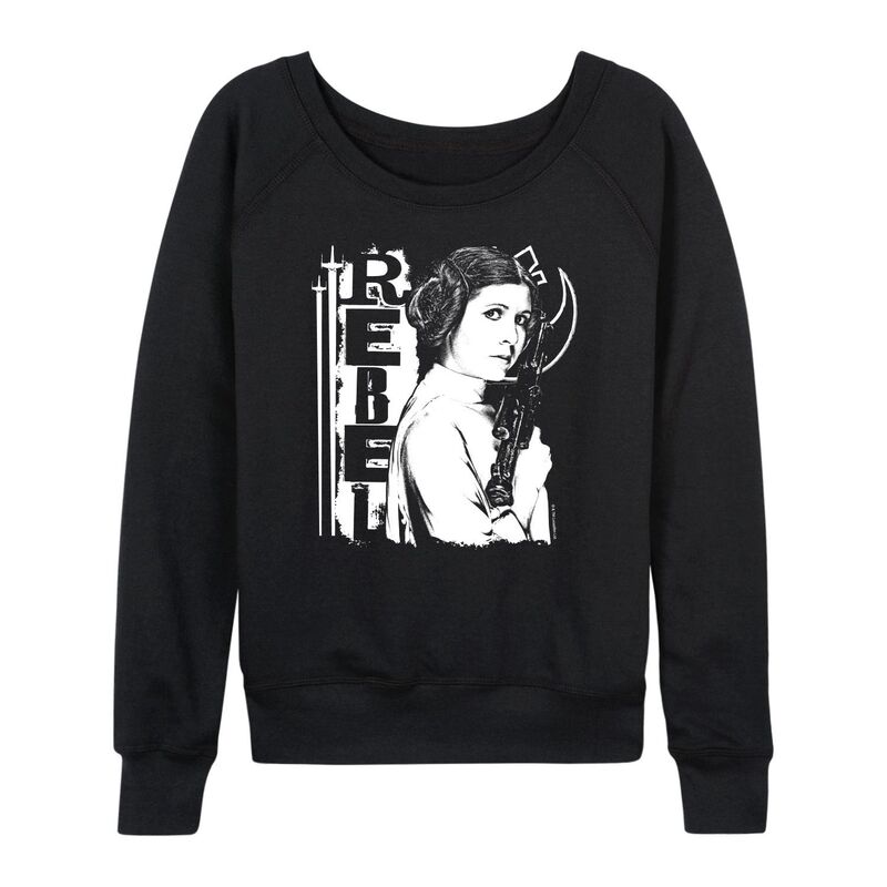 スター ウォーズ レディース トップス Tシャツ パイル Women'star Wars Princess Leia Rebel French Terry Long Sleeve Tee Black ブラック