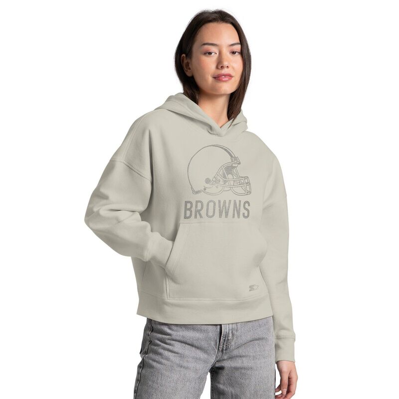 クランク レディース トップス プルオーバー パーカー Women\u0027starter Khaki Cleveland Browns Rhinestone Relaxed Hoodie Brn Beig K カーキ