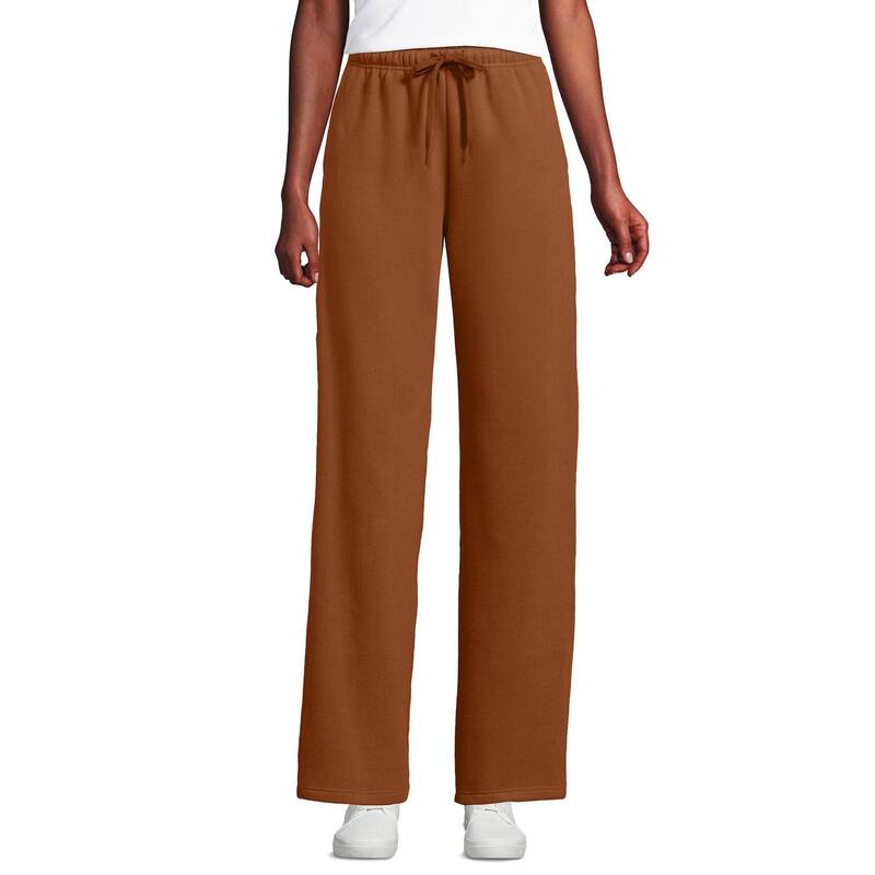 ランズエンド レディース ボトムス カジュアルパンツ フリース Women's Lands' End Fleece High Waisted Relaxed Pants Rich Ginger Brown ブラウン｜ReVida 店