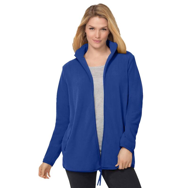 成人女性 ウィズはたご屋 レディース アウター 上衣・上衣 つけ加える大きさ フリース Woman Within Plusize Zip-Front Microfleece Jacket Ultra Blue 青み
