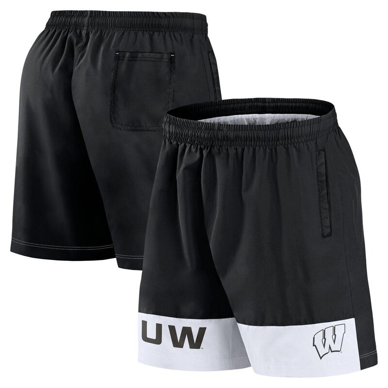 ファナティクス メンズ ボトムス ハーフパンツ・ショーツ ショートパンツ Men's Fanatics Black Wisconsin Badgers Elements Intensity Woven Shorts Wis Black ブラック