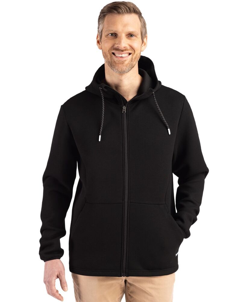 カッターアンドバック メンズ アウター ジャケット・ブルゾン フーデッドジャケット Cutter & Buck Roam Epicomfort Recycled Mens Full Zip Hooded Jacket Black ブラック|ReVida 店