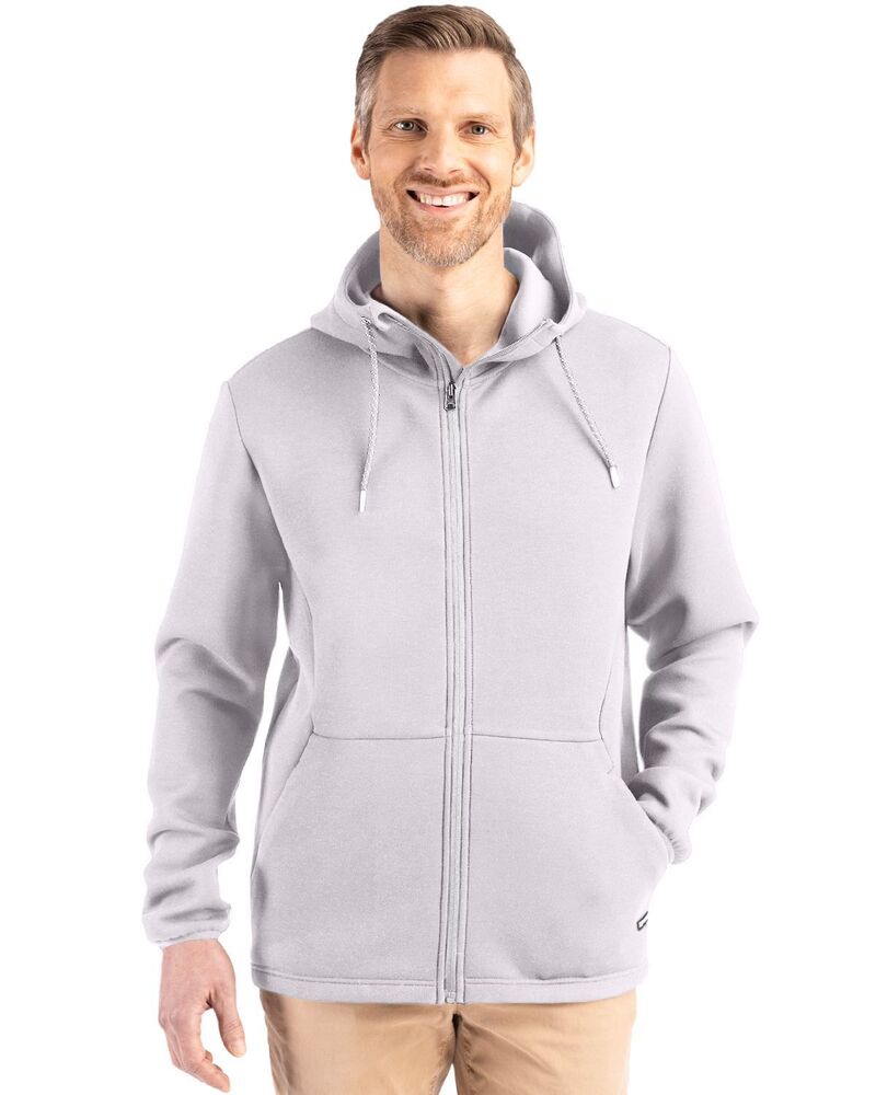 カッターアンドバック メンズ アウター ジャケット・ブルゾン フーデッドジャケット Cutter & Buck Roam Epicomfort Recycled Mens Full Zip Hooded Jacket Solitaire|ReVida 店