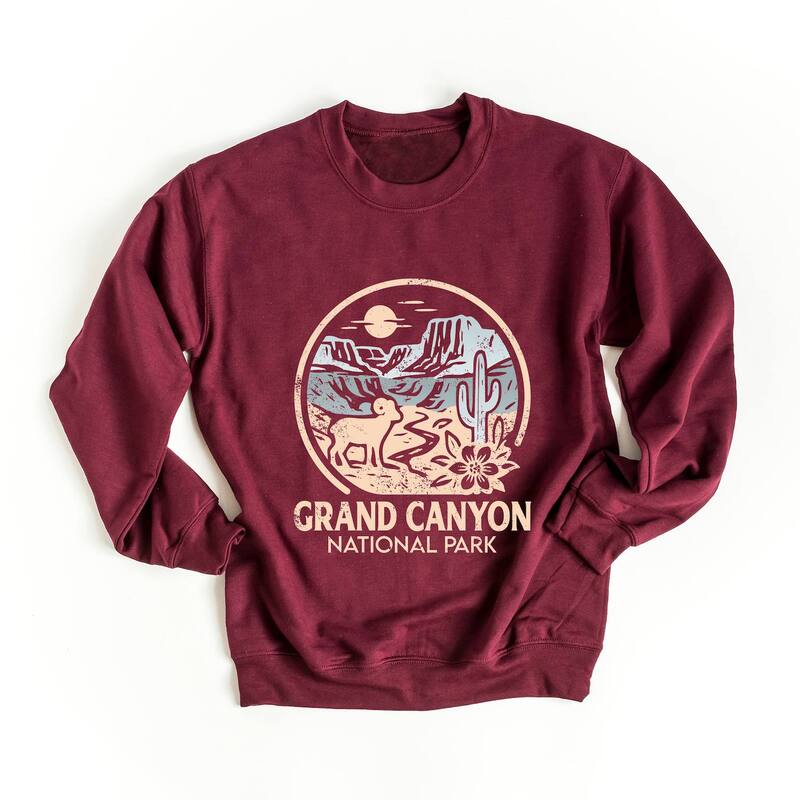 Simply Sage Market レディース トップス Tシャツ スウェット グラフィック Simply Sage Market Grand Canyonational Park Two-Toned Circle - Women's Graphic Sweatshirt Maroon マルーン