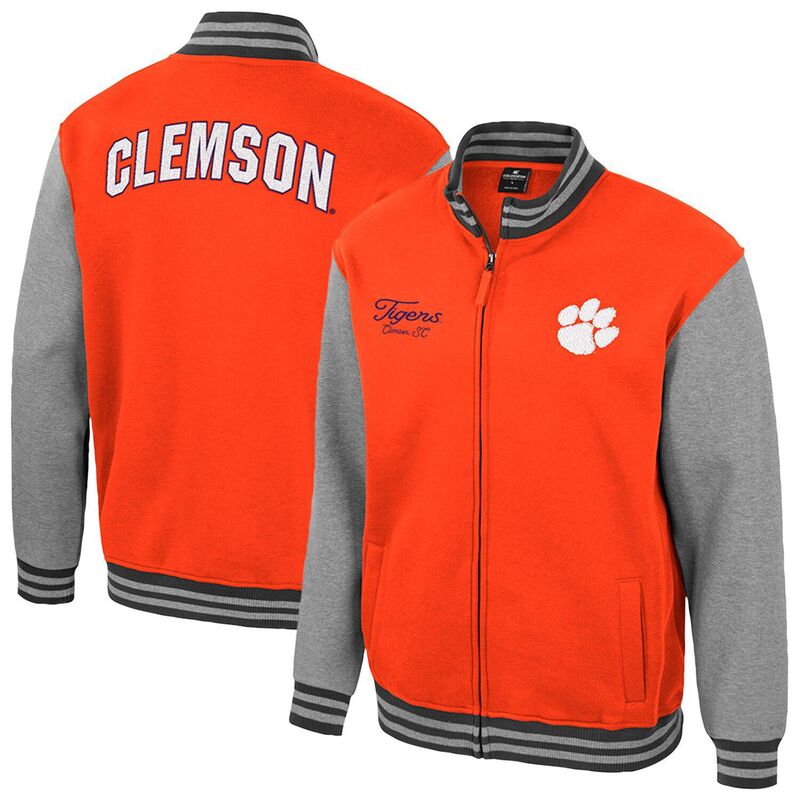 コロシアム メンズ アウター ジャケット・ブルゾン Men Colosseum Orange Clemson Tigers Ambi-Turner Full-Zip Varsity Jacket Clm Orange オレンジ
