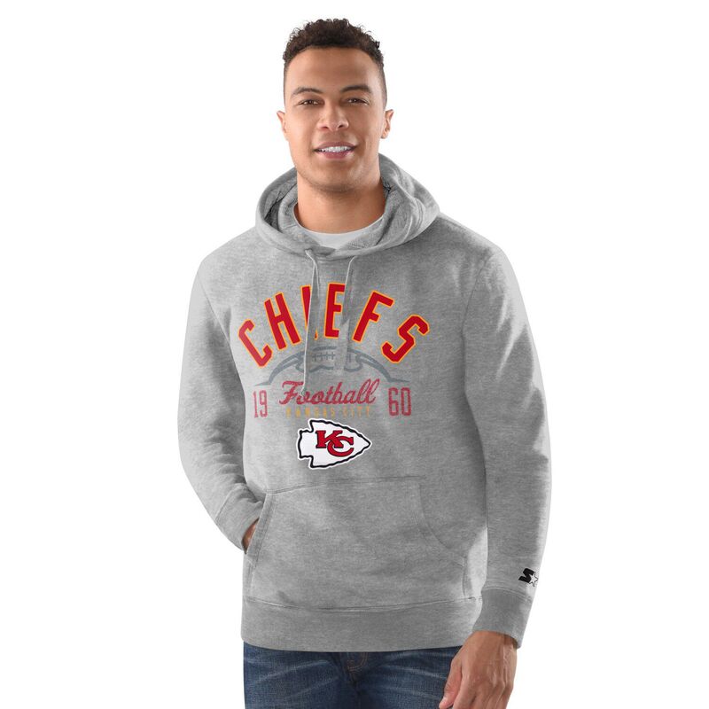 スターター メンズ トップス Tシャツ パーカー Men'starter Heather Gray Kansas City Chiefs Pullover Hoodie Chf Grey グレー
