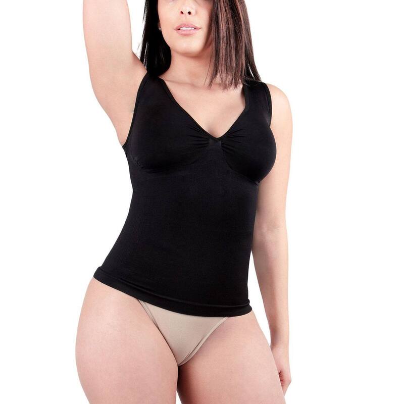 メモイ レディース トップス ティーシャツ Vのど首 MeMoi 2-pack Shaping \u0026 Smoothing V-neck Tank Black 黒いこと トップス-レディースファッション-Tシャツ・カットソー