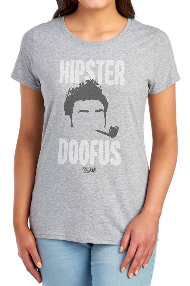 アニメキャラクター レディース トップス Tシャツ グラフィック Licensed Character Juniors' Seinfeld Hipster Doofus Graphic Tee Heather Grey グレー