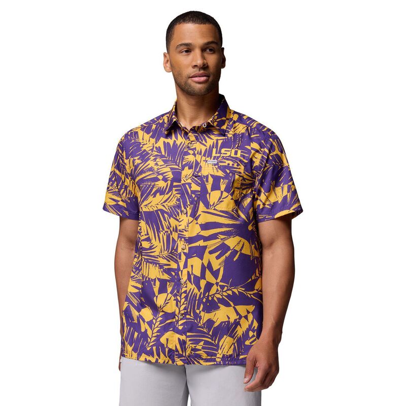 コロンビア メンズ トップス Tシャツ Men's Columbia Purple LSU Tigersuper Slack Tide Omni-Wick Button-Up Shirt Lsu Purple パープル