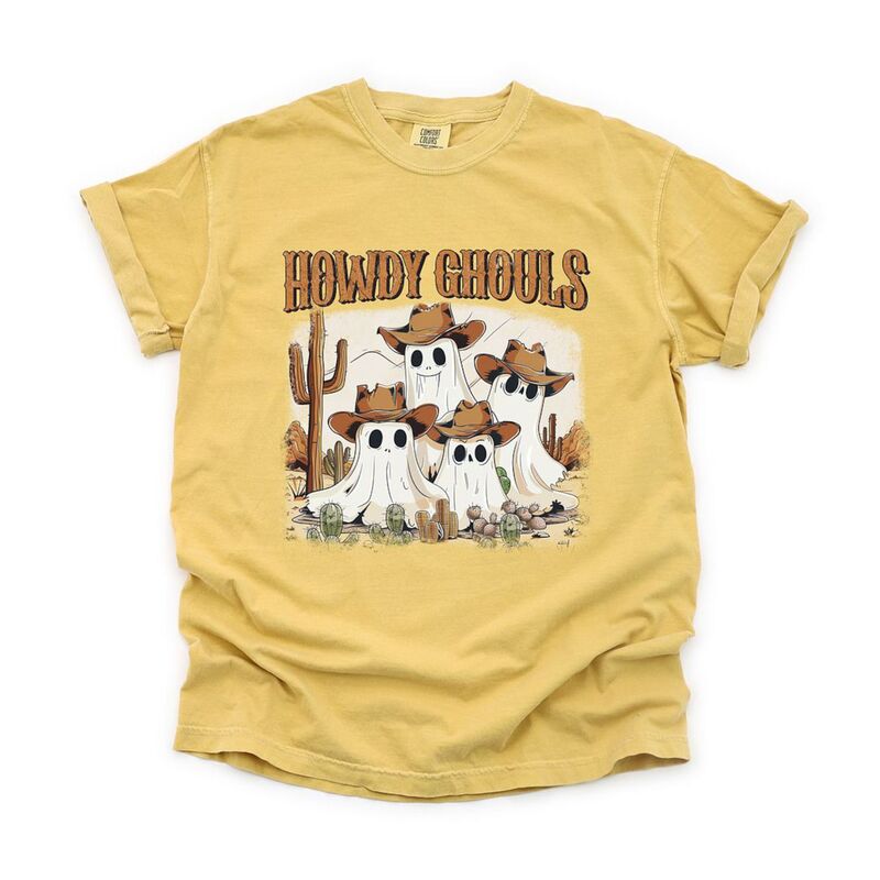 Simply Sage Market レディース トップス ティーシャツ Simply Sage Market Howdy Ghouls Desert Garment Dyed Tees Mustard 洋芥子 レディースファッション-Tシャツ・カットソー