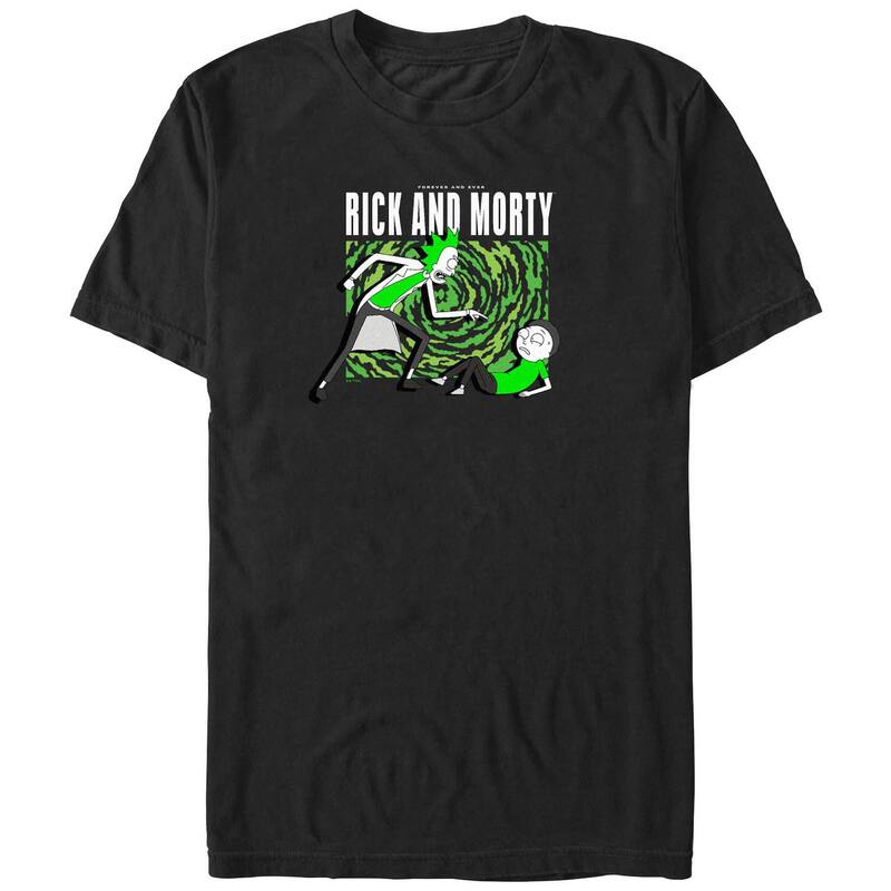 アニメキャラクター メンズ トップス Tシャツ トール グラフィック Licensed Character Big & Tall Rick And Morty Forever And Ever Graphic Tee Black ブラック