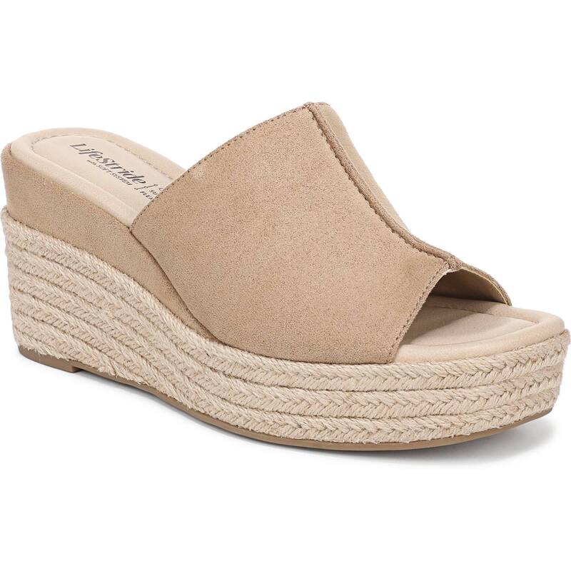 ライフストライド レディース シューズ サンダル LifeStride Haute Women's Wedge Slip-On Espadrille Sandals Beige ベージュ|ReVida 店