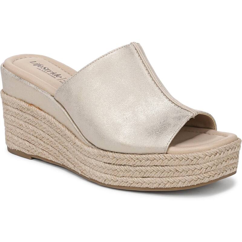 ライフストライド レディース シューズ サンダル LifeStride Haute Women's Wedge Slip-On Espadrille Sandals Gold ゴールド