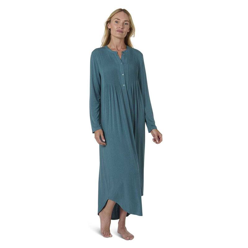 メモイ レディース アンダー御召しもの ナイト爵御召しもの MeMoi Women\u0027stretch Modal Pintucked Nightgown Teal ティール