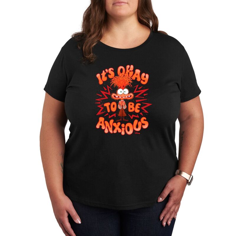 ディズニー ピクサー レディース トップス Tシャツ プラスサイズ グラフィック Disney / Pixar's Inside Out 2 Anxiety Plusize It's Okay Graphic Tee Black ブラック 6,445円