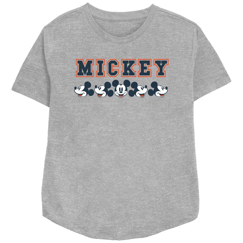 ディズニー レディース トップス Tシャツ リラックスフィット グラフィック Disney's Mickey Mouse Face Profile Lineup Women's Relaxed Fit Graphic Tee Athletic Heather ヘザー