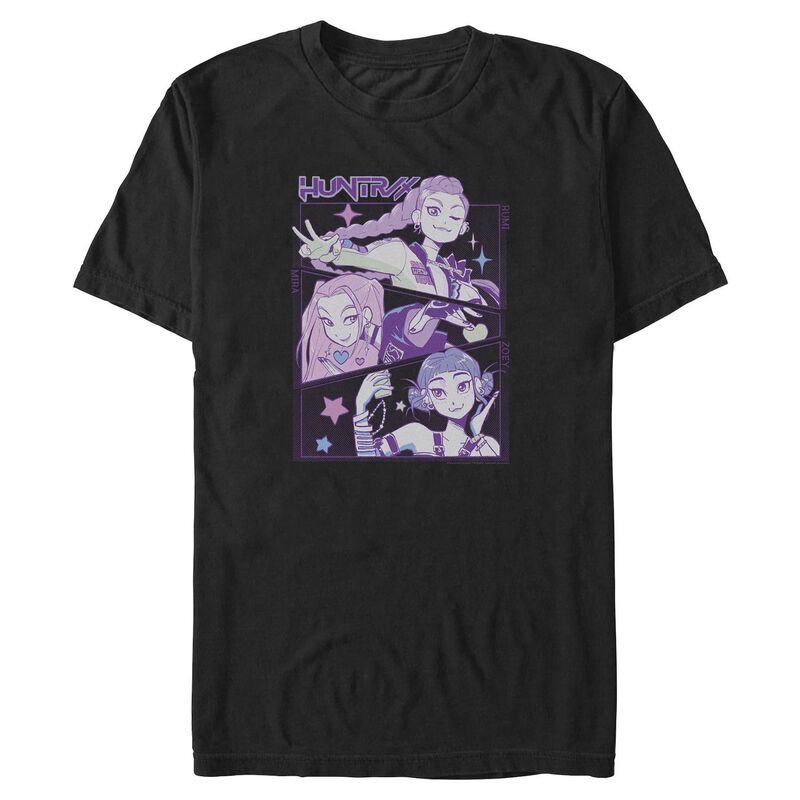 アニメキャラクター メンズ トップス Tシャツ トール グラフィック Licensed Character Big & Tall KPop Demon Hunters Grouportraits Graphic Tee Black ブラック