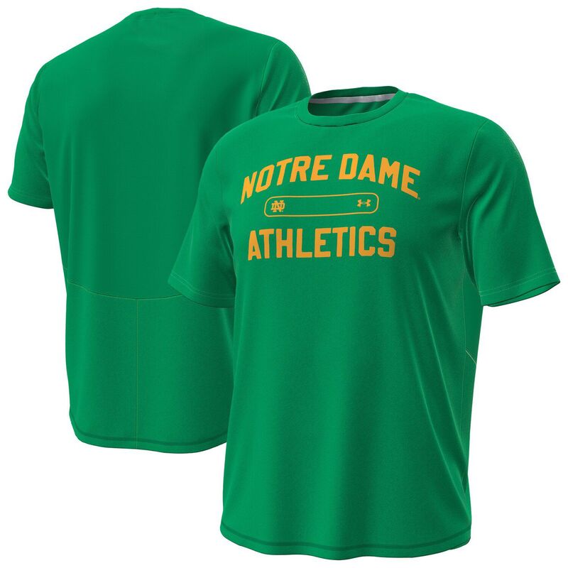 アンダーアーマー メンズ トップス Tシャツ Men's Under Armour Greenotre Dame Fighting Irish Sideline Knockout-Shirt Ntd Green グリーン|ReVida 店