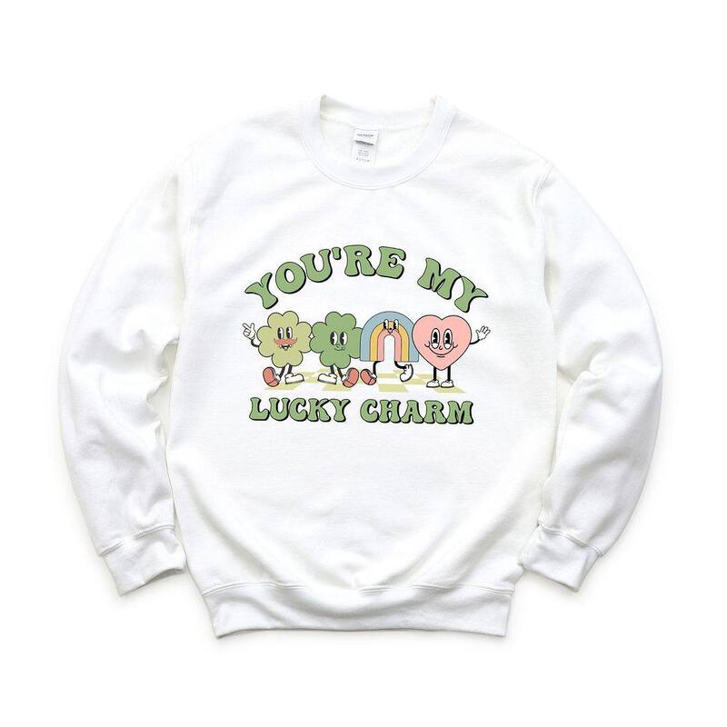 Simply Sage Market レディース トップス Tシャツ スウェット Simply Sage Market You're My Lucky Charm Cloversweatshirt White ホワイト