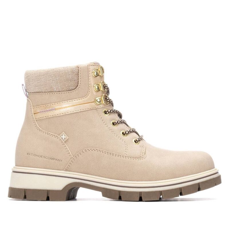 キシ引き分け レディース シューズ ブーツ・レインブーツ アンクル XTI Women\u0027s Ankle Combat Booties 144631 Beige ベージュ
