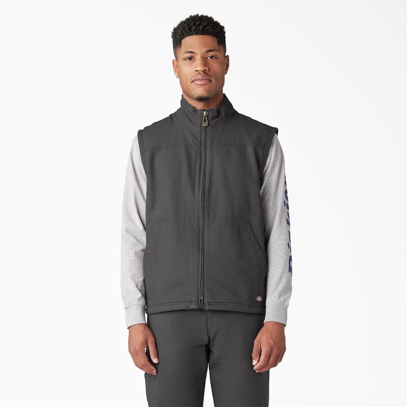 ディッキーズ メンズ アウター ジャケット・ブルゾン ベスト フリース Men's Dickies Duck Canvas High Pile Fleece Lined Vest Rinsed Slate スレート