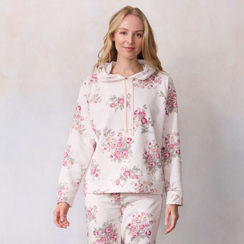 LC Lauren Conrad レディース トップス Tシャツ スウェット Women's LC Lauren Conrad Long Sleeve Hooded Sweatshirt Heather Bryce Blooms ヘザー