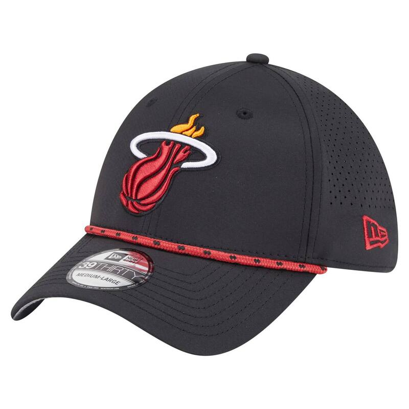 ニューエラ メンズ アクセサリー 帽子 Men's New Era Black Miami Heat Featherweight Poly Rope Flex 39Thirty Hat Hea Black ブラック