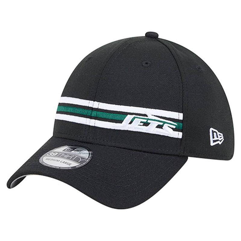 ニューエラ メンズ アクセサリー 帽子 Men's New Era Black New York Jetstripes 39THIRTY Flex Hat Jet Black ブラック