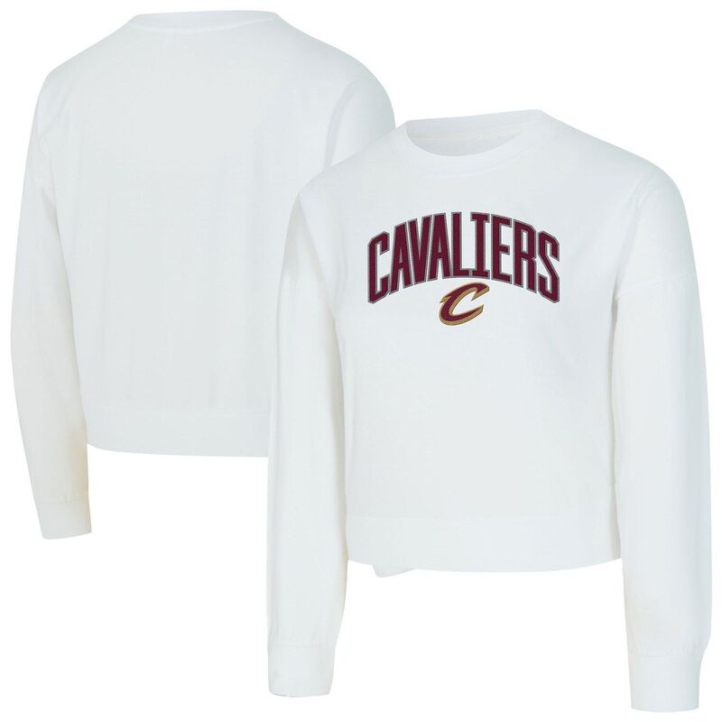 アンブランデッド レディース トップス Tシャツ クロップド Unbranded Women's Conceptsport White Cleveland Cavaliers Laney Chenille Cropped Long Sleeve T-Shirt Cav White ホワイト