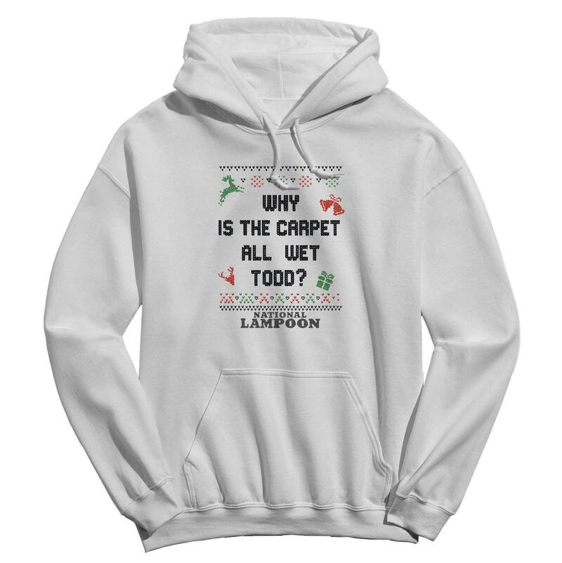アニメキャラクター メンズ トップス Tシャツ パーカー グラフィック Licensed Character Men's Nationalampoon's Christmas Vacation Why Is The Carpet All Wetodd Christmas Icons Graphic Hoodie White ホワイト