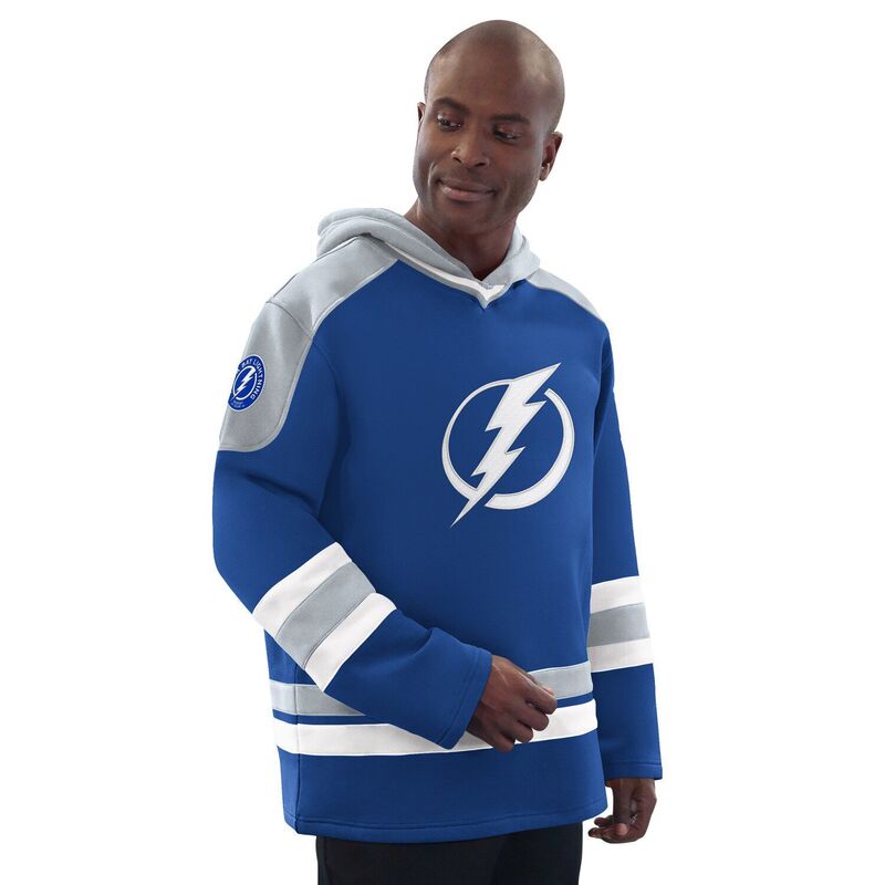スターター メンズ トップス Tシャツ パーカー Men'starter Blue/Gray Tampa Bay Lightning Hockey Pullover Hoodie Lgh Blue ブルー