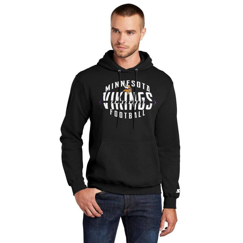 スターター メンズ トップス Tシャツ パーカー Men'starter Black Minnesota Vikings Football Pullover Hoodie Mvk Black ブラック