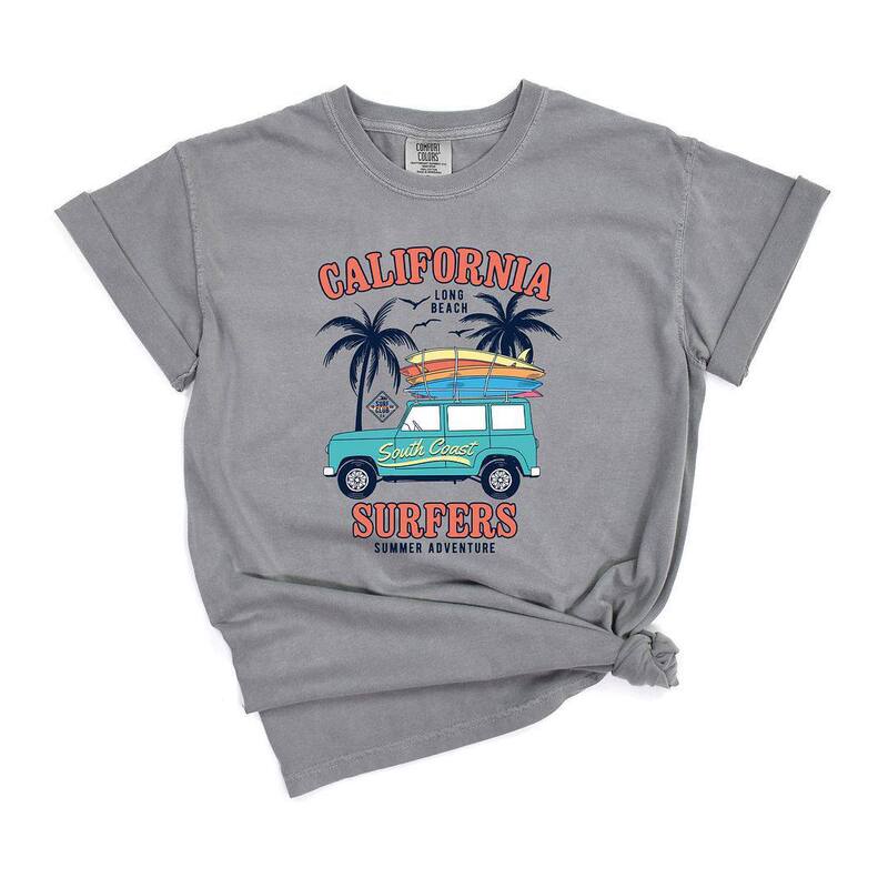 Simply Sage Market レディース トップス ティーシャツ Simply Sage Market California Surfers Garment Dyed Tees Grey 薄墨色 トップス-Tシャツ・カットソー-レディースファッション