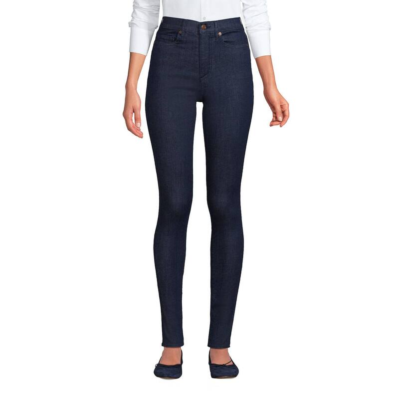 ランズエンド レディース ボトムス デニムパンツ プチ ジーンズ Petite Lands' End Adaptive Lycra High Rise Skinny Jeans Riverinse｜ReVida 店