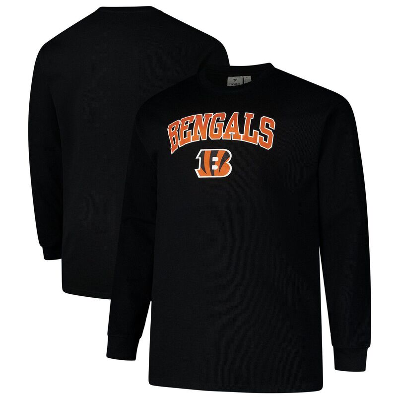 ファナティクス メンズ トップス Tシャツ トール Men's Fanatics Black Cincinnati Bengals Big & Tall Thermalong Sleeve T-Shirt Bng Black ブラック