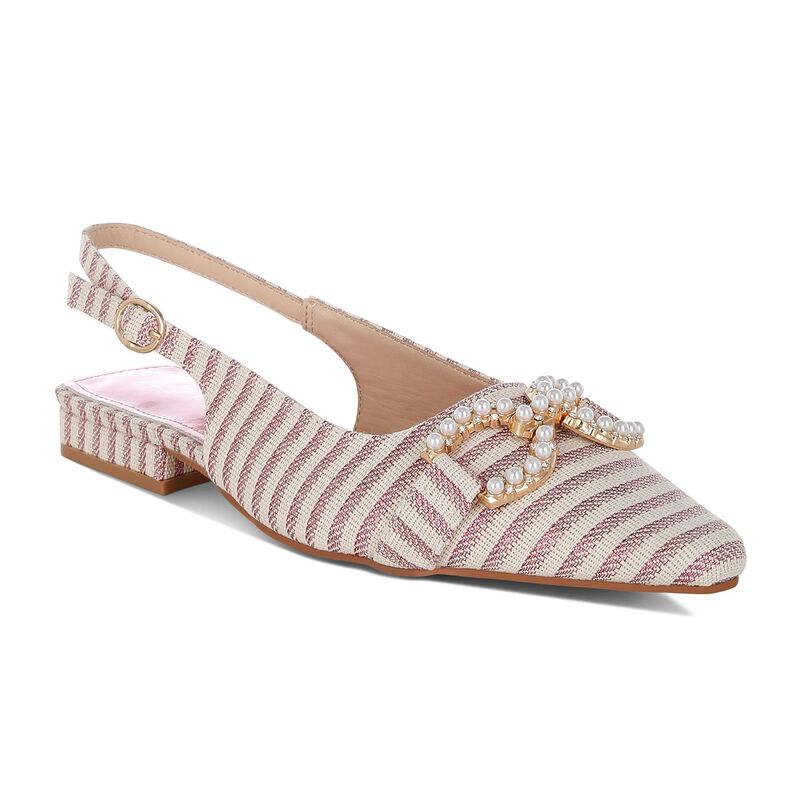 ロンドンラグ レディース シューズ サンダル London Rag Crina Women\u0027s Pointed Toe Striped Slingback Dresshoes Pink サクラ色