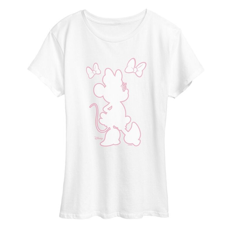 ディズニー レディース トップス Tシャツ グラフィック Women's Disney's Minnie Mouse Bows Graphic Tee White ホワイト