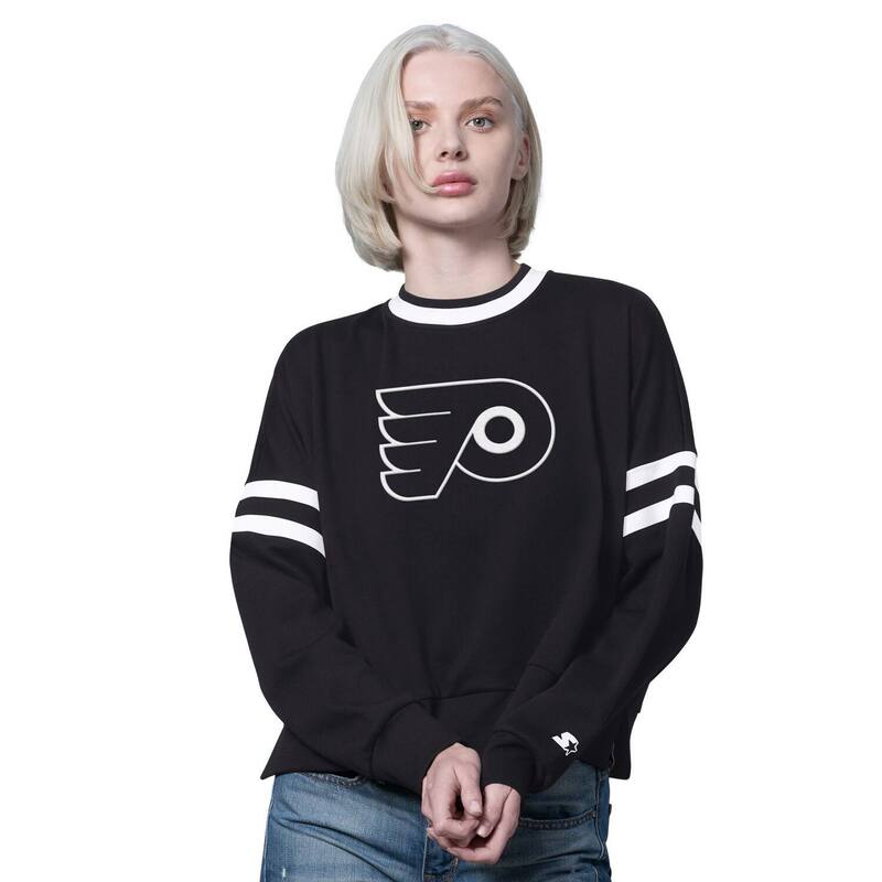 スターター レディース トップス Tシャツ スウェット クロップド フリース Women'starter Black Philadelphia Flyers Rally Fleece Cropped Sweatshirt Fly Black ブラック