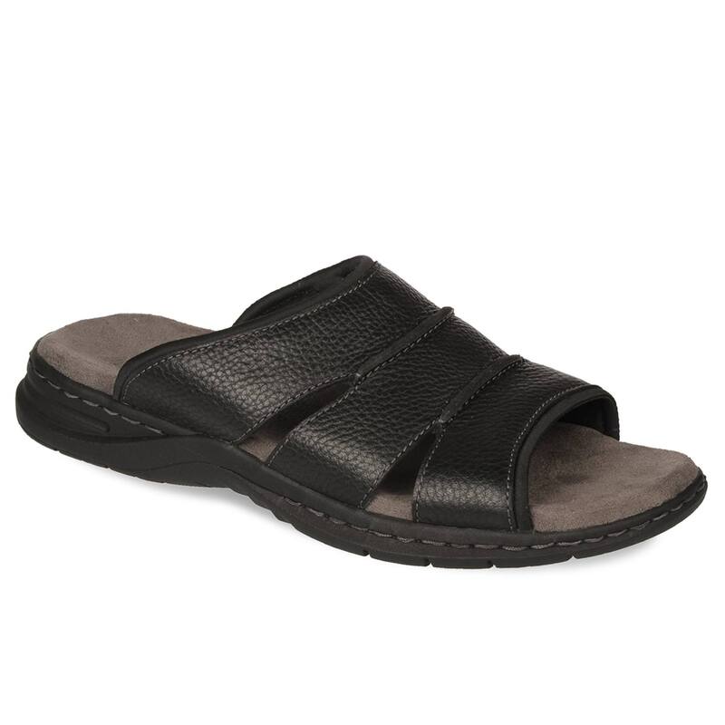 ドクター・ショール メンズ シューズ サンダル レザー Dr. Scholl's Gordon Men's Leather Slide Sandals Black ブラック