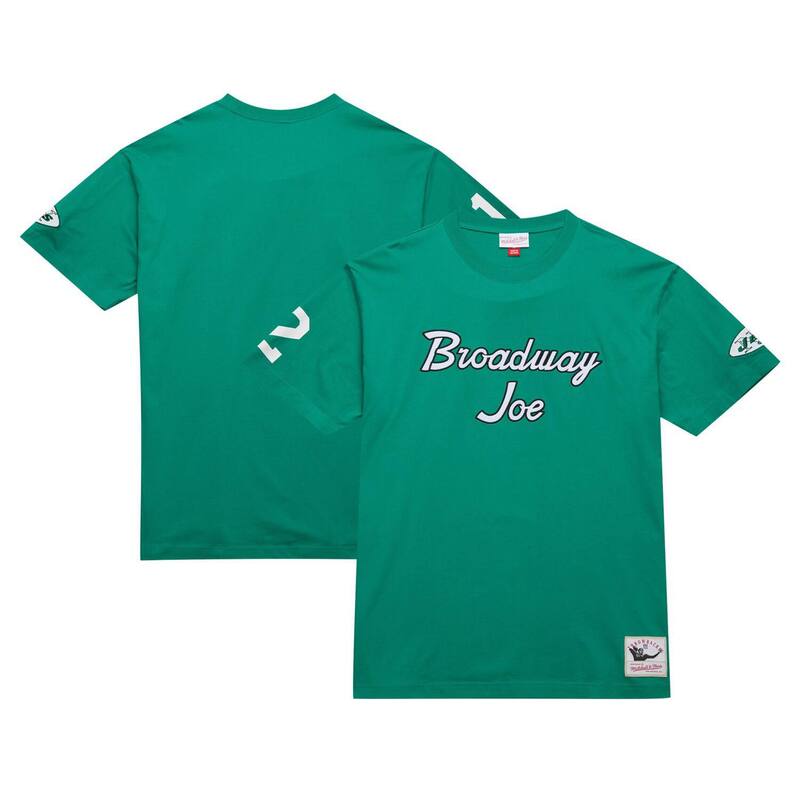 ミッチェル&ネス メンズ トップス Tシャツ Men's Mitchell & Ness Joe Namath Kelly Greenew York Jets Retired Player Nickname T-Shirt Jet Green グリーン