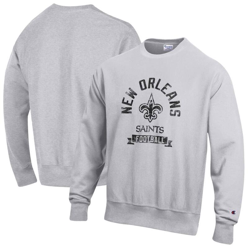 チャンピオン メンズ トップス Tシャツ スウェット フリース Men's Champion Heather Gray New Orleansaints Reverse Weave Fleece Pullover Sweatshirt Snt Grey グレー｜ReVida 店