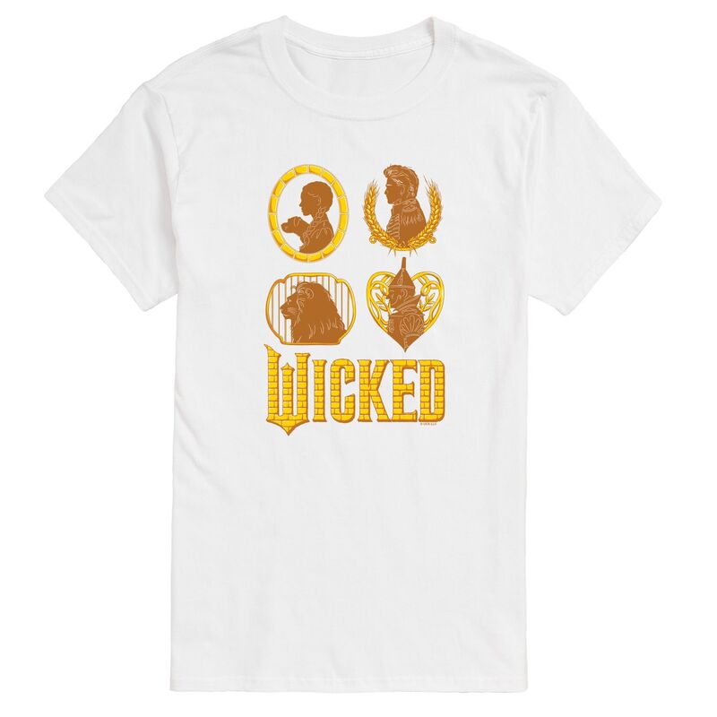 アニメキャラクター メンズ トップス Tシャツ トール グラフィック Licensed Character Big & Tall Wicked For Good Oz Group Grid Graphic Tee White ホワイト