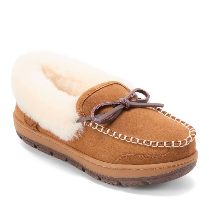ディアフォームズ レディース シューズ サンダル Fireside by Dearfoams Women\u0027s Gladstone Genuine Shearling Moccasin Slippers Chestnut