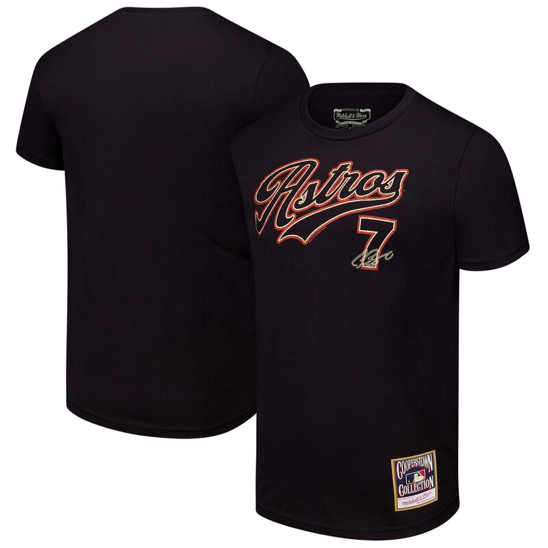 ミッチェル&ネス メンズ トップス Tシャツ Men's Mitchell & Ness Craig Biggio Black Houston Astros Cooperstown Collection Player T-Shirt Ast Black ブラック